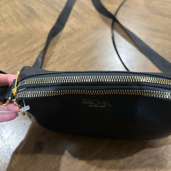 RACHEL Rachel Roy Black Crossbody Bag with Gold Hardware, NWOT, Double Zipper - Picture 3 of 11